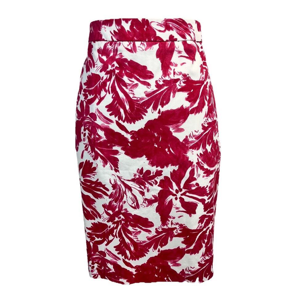 The Limited Skirt size 14 Cranberry Pink Floral Pencil Stretch Church Career